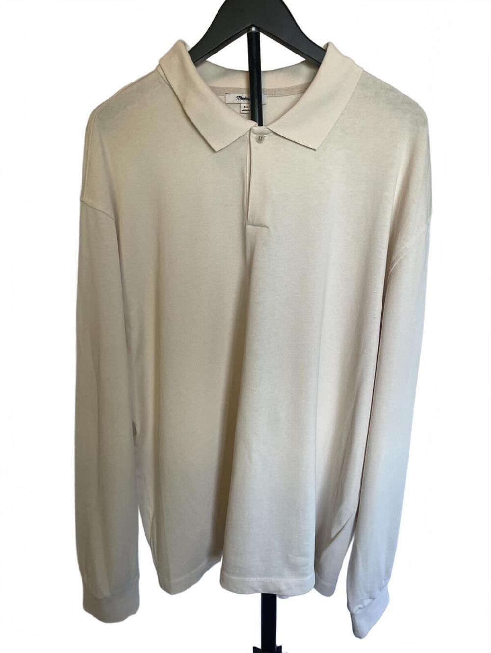 Madewell Men's Cream Knit Polo XXL Parchment NWT